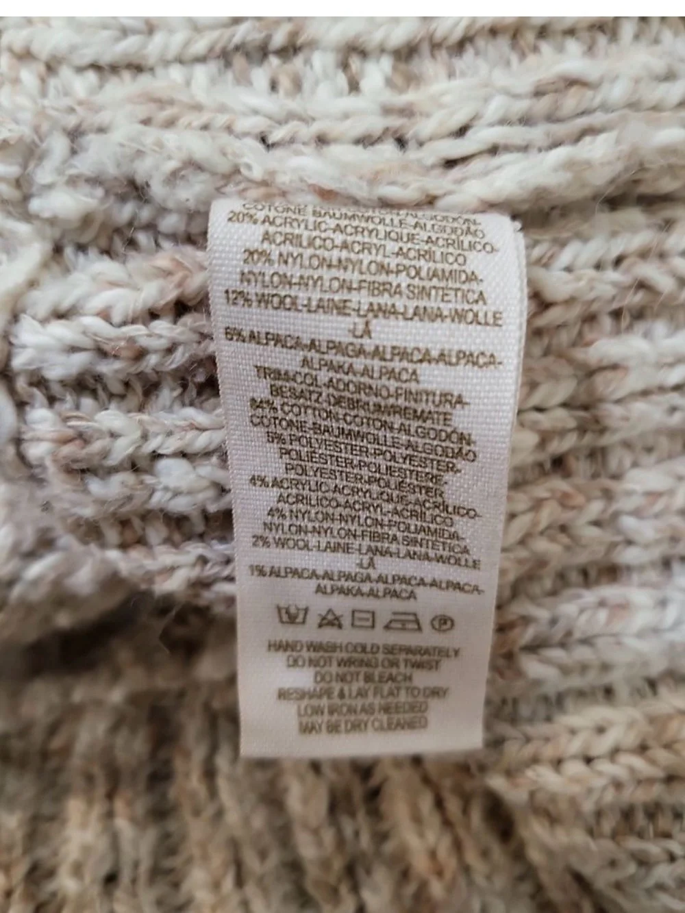 Free People Cream Cable Knit Button-Front Cardigan